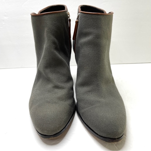 GIUSEPPE ZANOTTI Gray Canvas Ankle Boots Side Zip Size 41 - Picture 5 of 14